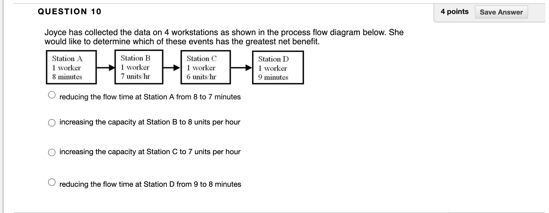 QUESTION 10 4 points Save Answer Joyce has