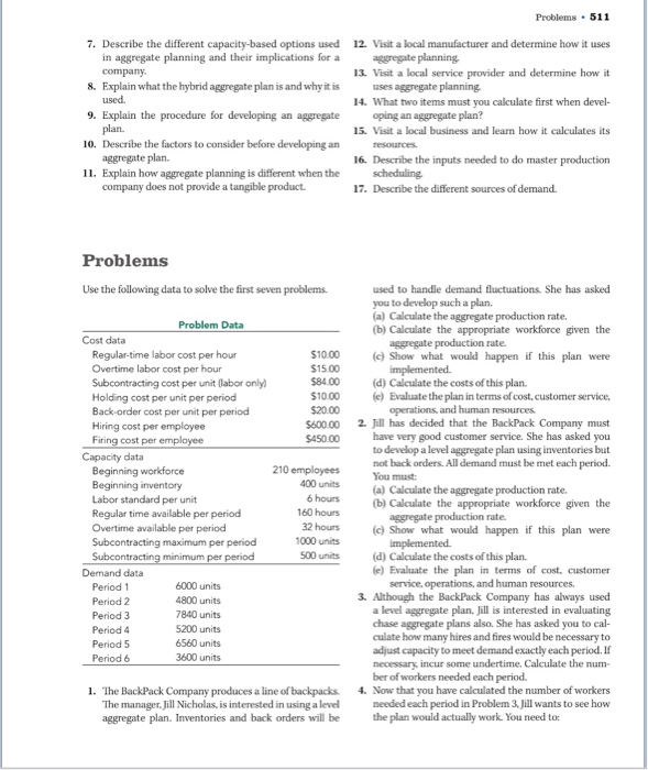 I need help answering question 1 Problems. 511 7.