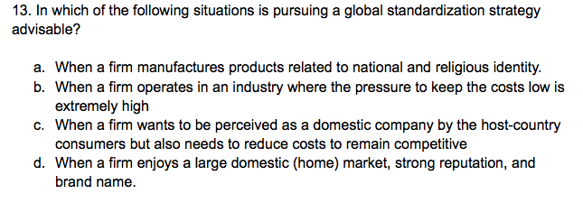 13. In which of the following situations is