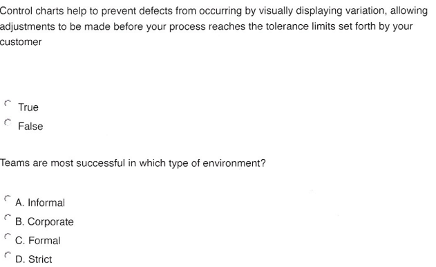 Control charts help to prevent defects from