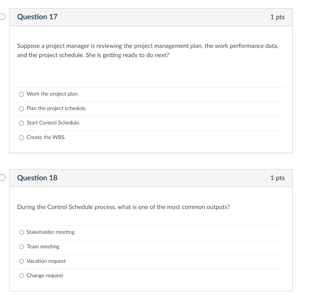 Solve Suppose a project manager is reviewing the