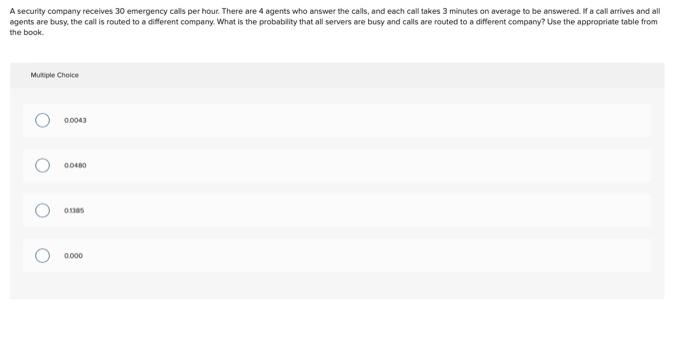 A security company receives 30 emergency calls
