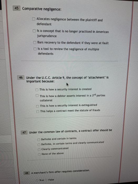 45 Comparative negligence: Allocates negligence