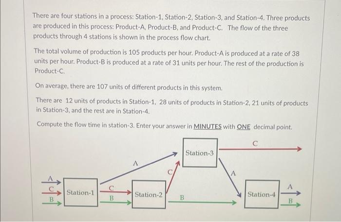 There are four stations in a process: Station-1,