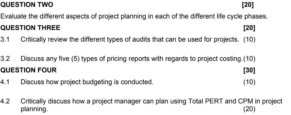 Evaluate the different aspects of project