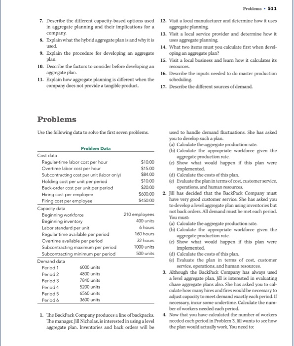 I need help with question 3 Problems. 511 7.