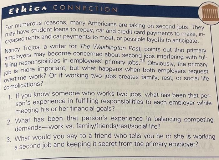 Ethica CONNECTION For numerous reasons, many