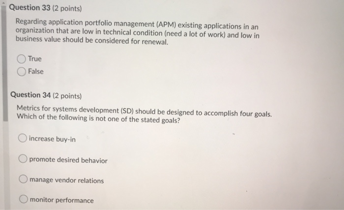 Question 31 (2 points) Which choice below does