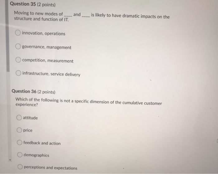 Question 31 (2 points) Which choice below does