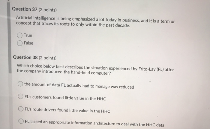Question 31 (2 points) Which choice below does