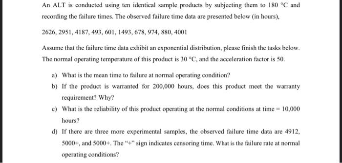 this is quality control An ALT is conducted using
