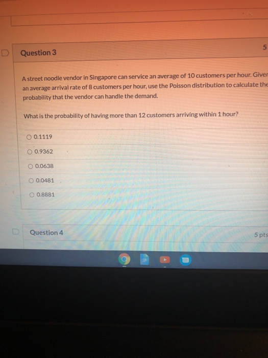 5 Question 3 A street noodle vendor in Singapore