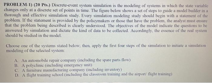 PROBLEM-1) (20 Pts.) Discrete-event system