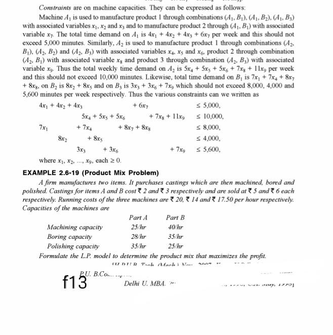 7x1 8x2 Constraints are on machine capacities.