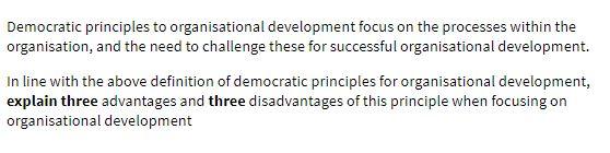 Democratic principles to organisational