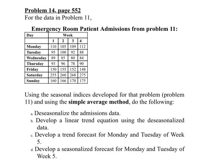 1 Problem 14, page 552 For the data in Problem