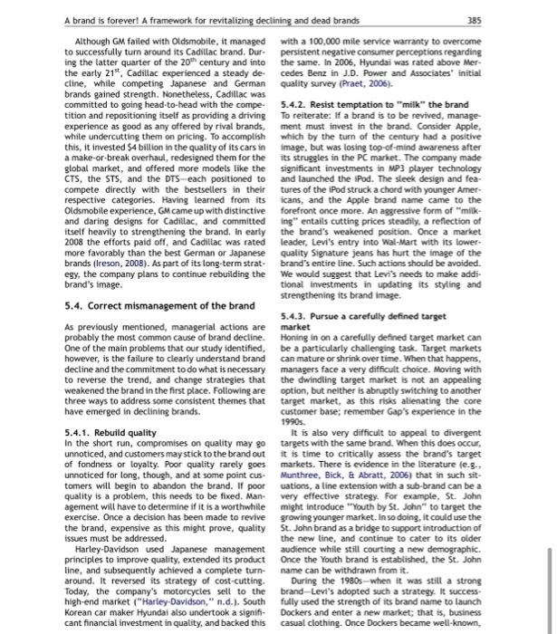 CASE STUDY ANALYSIS: BRANDING IS FOREVER: A