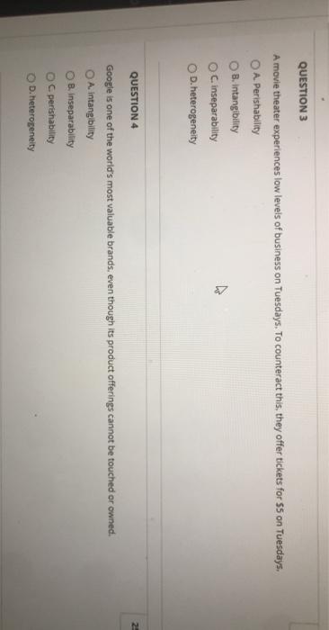 for each example choose which of the service