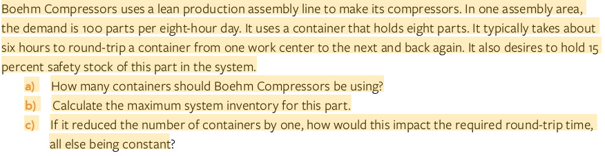 Boehm Compressors uses a lean production assembly