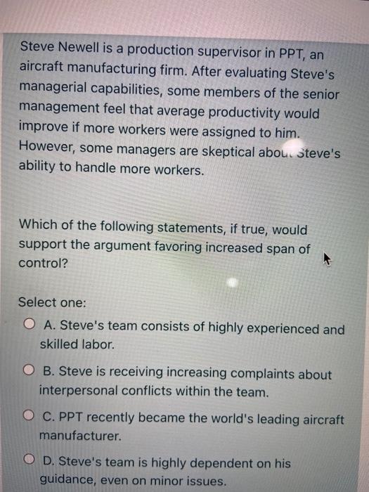 Steve Newell is a production supervisor in PPT,