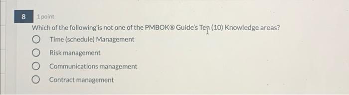 16 1 point Which project you would like to