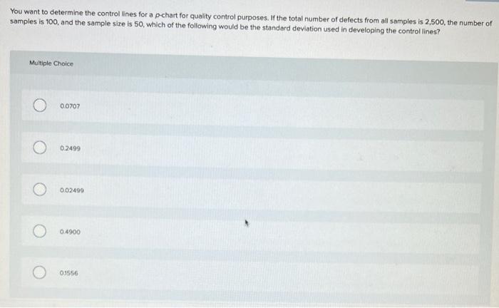 You want to determine the control lines for a