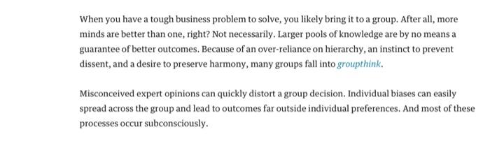 When you have a tough business problem to solve,