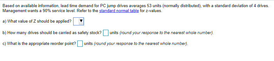 Based on available information, lead time demand