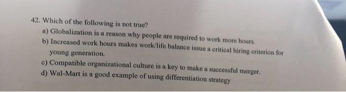 42, answer asap course: HR management 42. Which