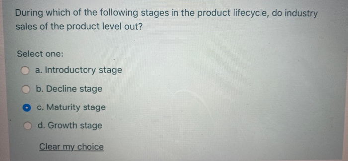 During which of the following stages in the