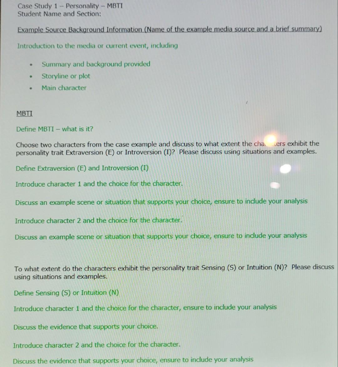 Hello, I am doing my case study on the characters