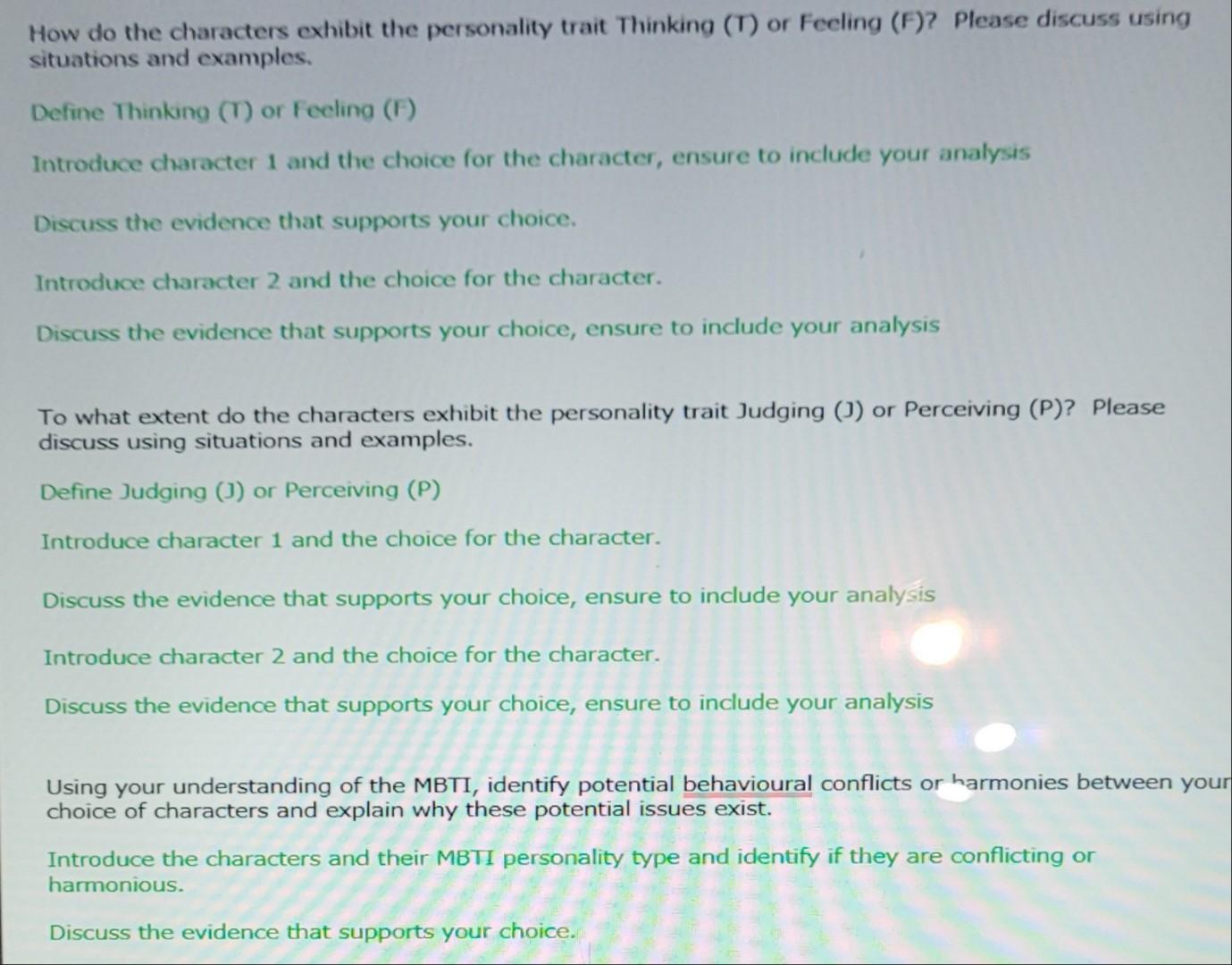 Hello, I am doing my case study on the characters