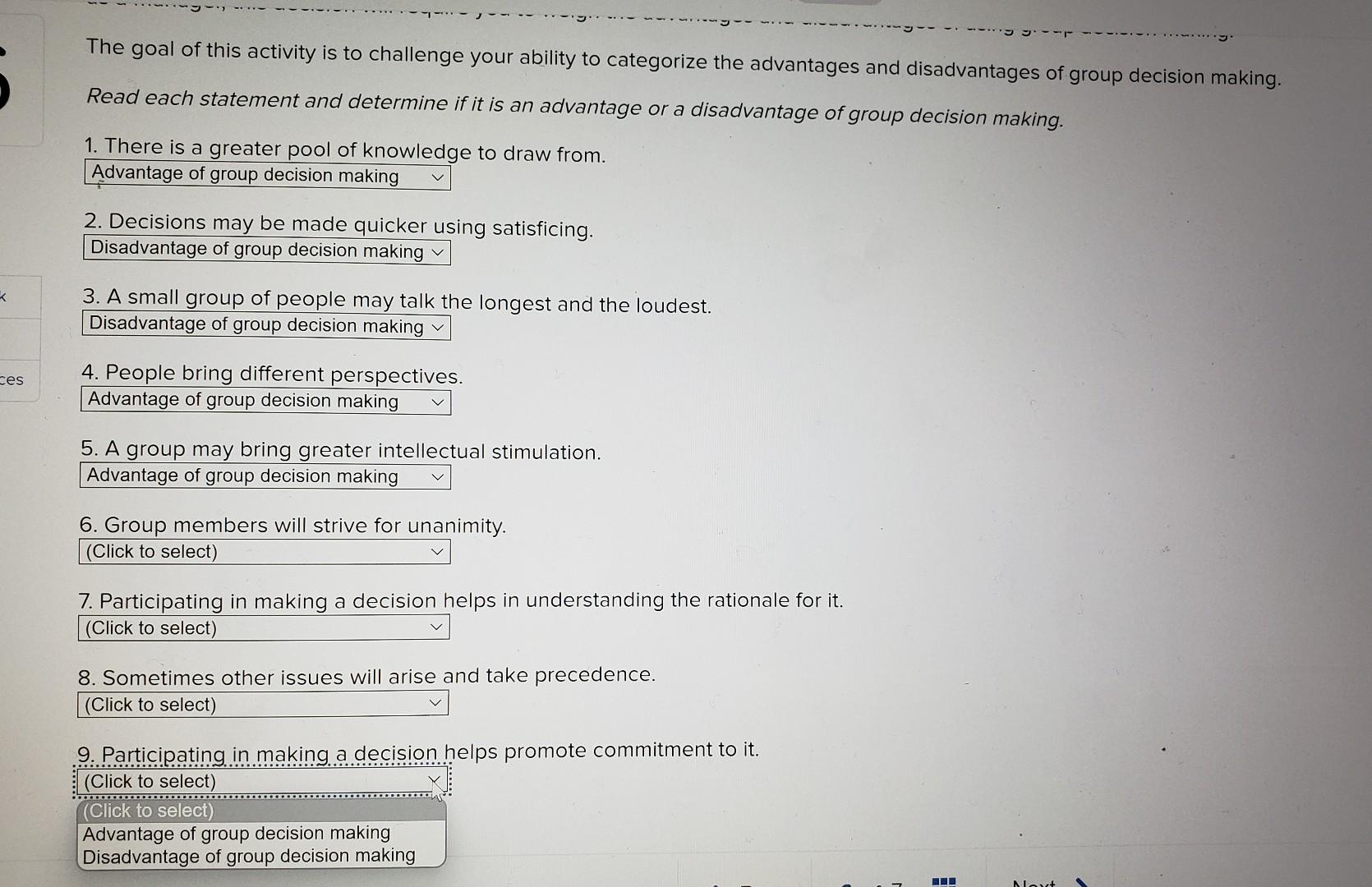 Advantages and Disadvantages of Group Decision