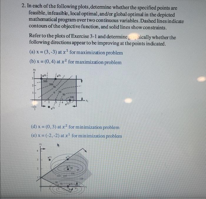 2. In each of the following plots, determine