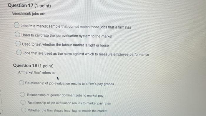 Question 15 (1 point) Wage and salary surveys