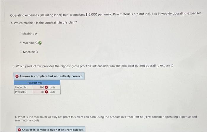 Problem 225-17 (Algo) The M-N plant manufactures