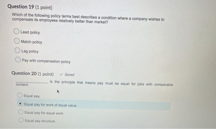 Question 15 (1 point) Wage and salary surveys