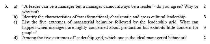 2 3 3. a) "A leader can be a manager but a