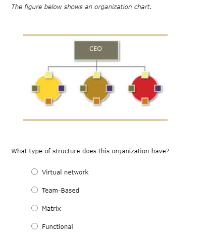 The figure below shows an organization chart. CEO