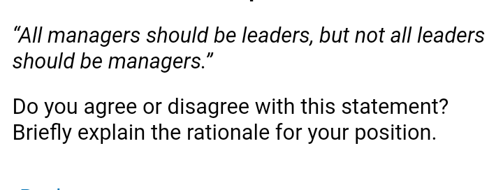 All managers should be leaders, but not all