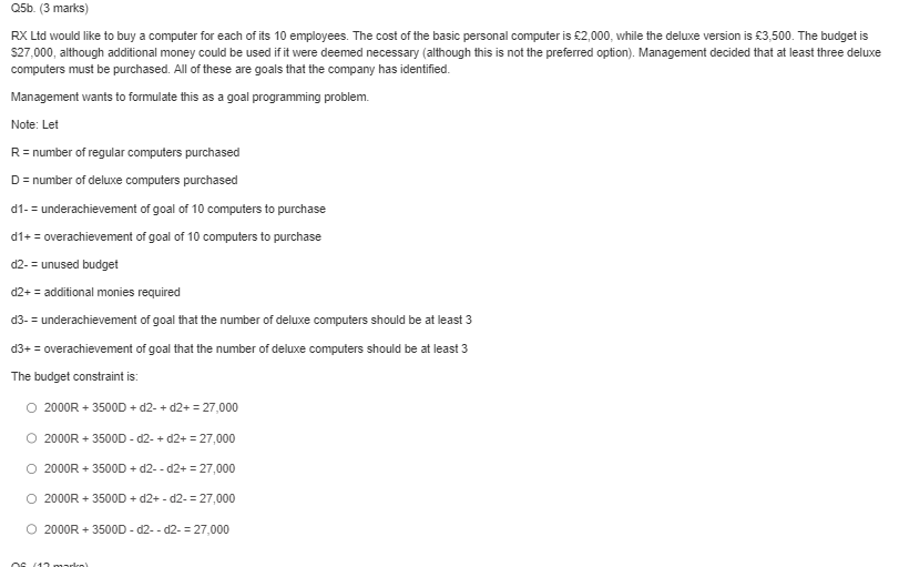 RX Ltd would like to buy a computer for each of