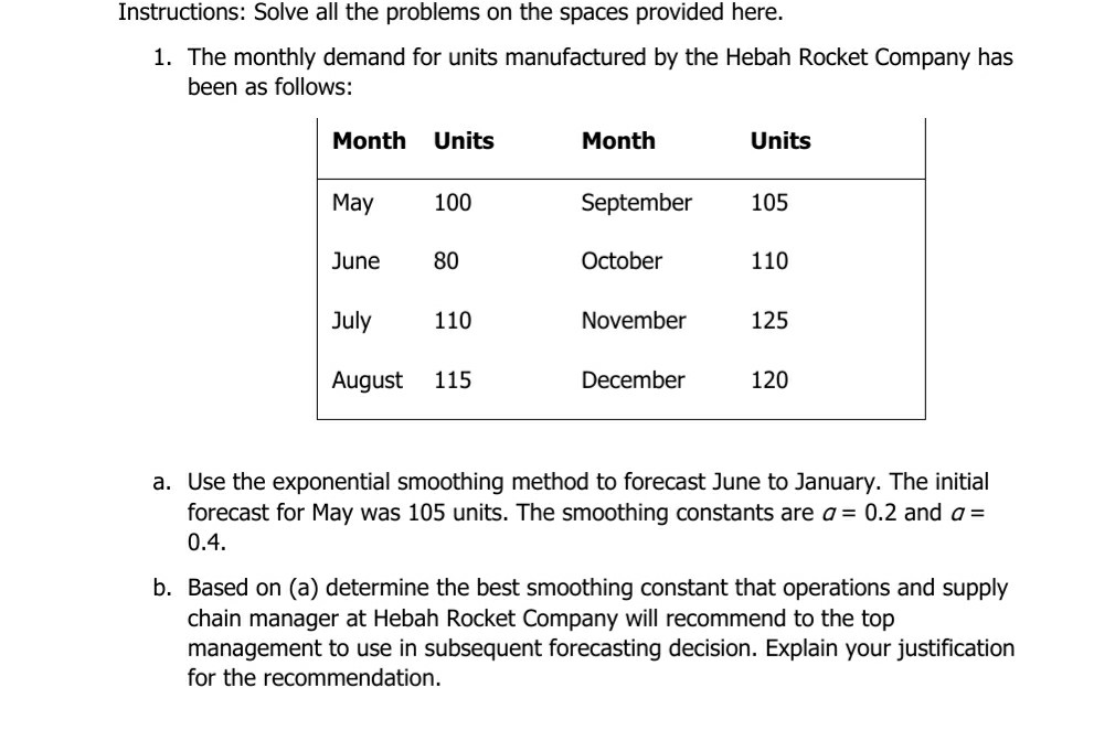 Instructions: Solve all the problems on the