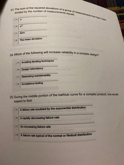 23. The sum of the squared deviations of a group