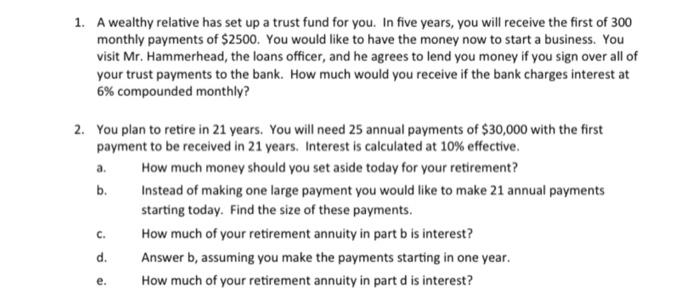 1 and 2. NEED IT ASAP! 1. A wealthy relative has