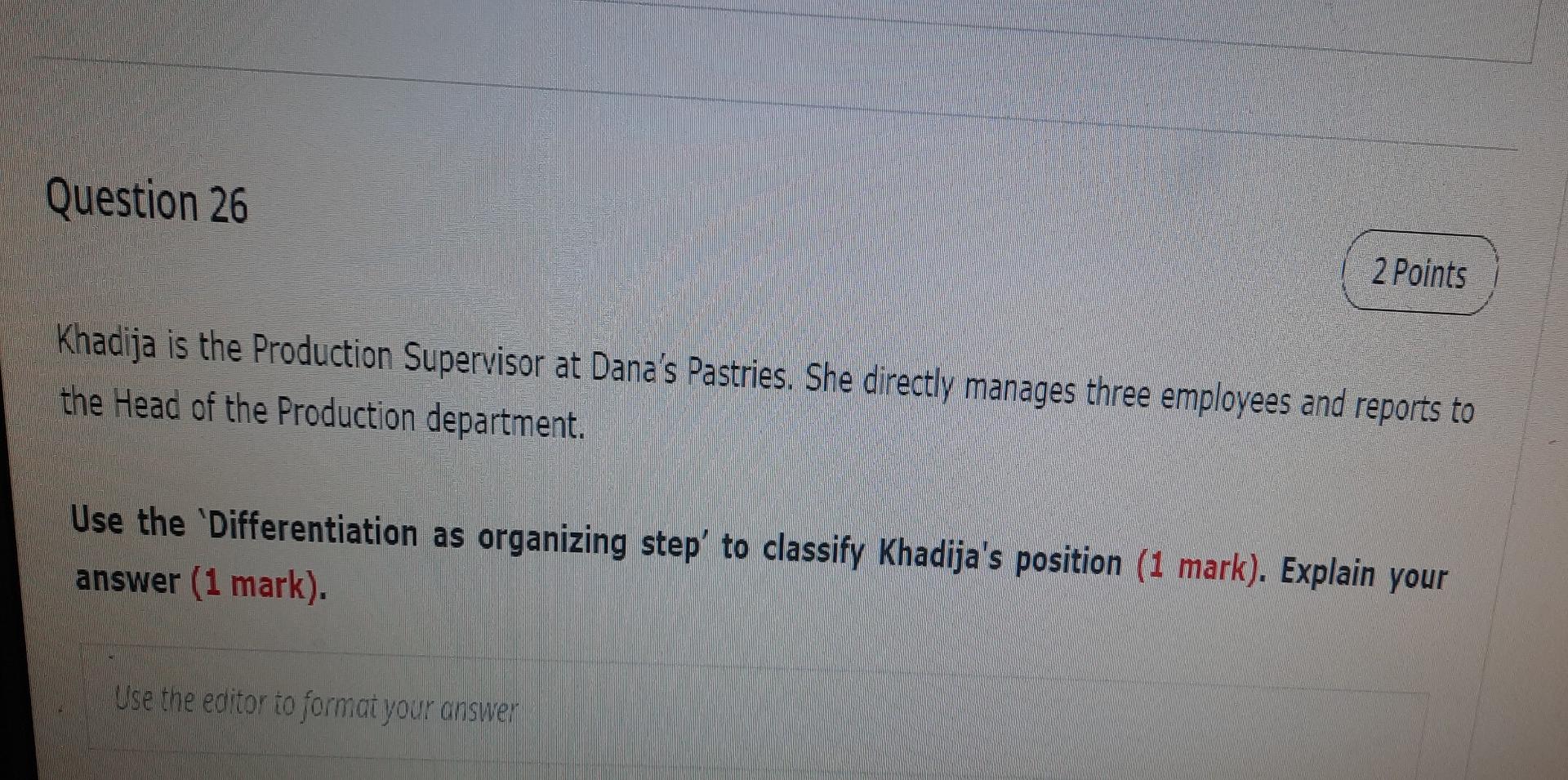 q26 plz ,write short answer , must be short