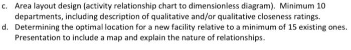 Any C or D c. Area layout design (activity