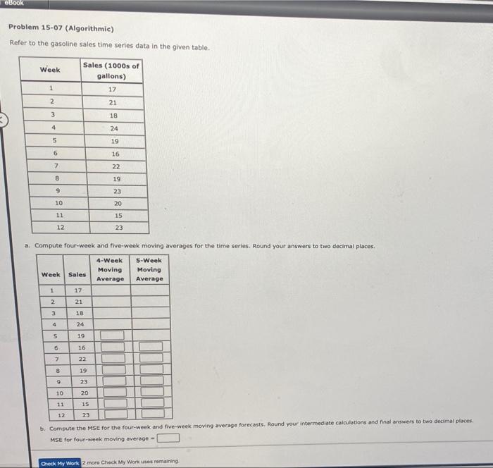 please answer all parts Book Problem 15-07