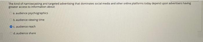 The kind of narrowcasting and targeted