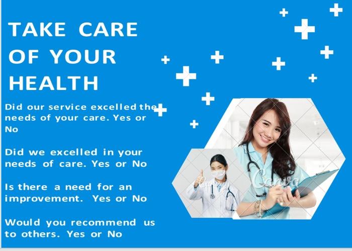 create a clinical hospital postcard to give to