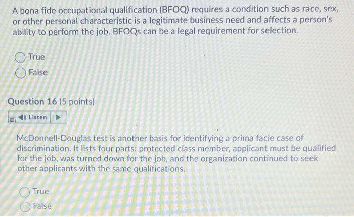 A prima facie case of discrimination can be